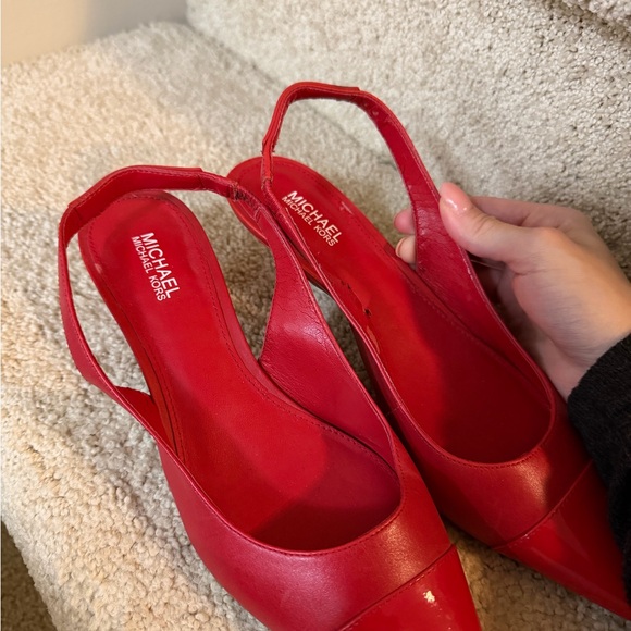 Michael Kors Red Women's Slingback Kitten Heels - Picture 5 of 5